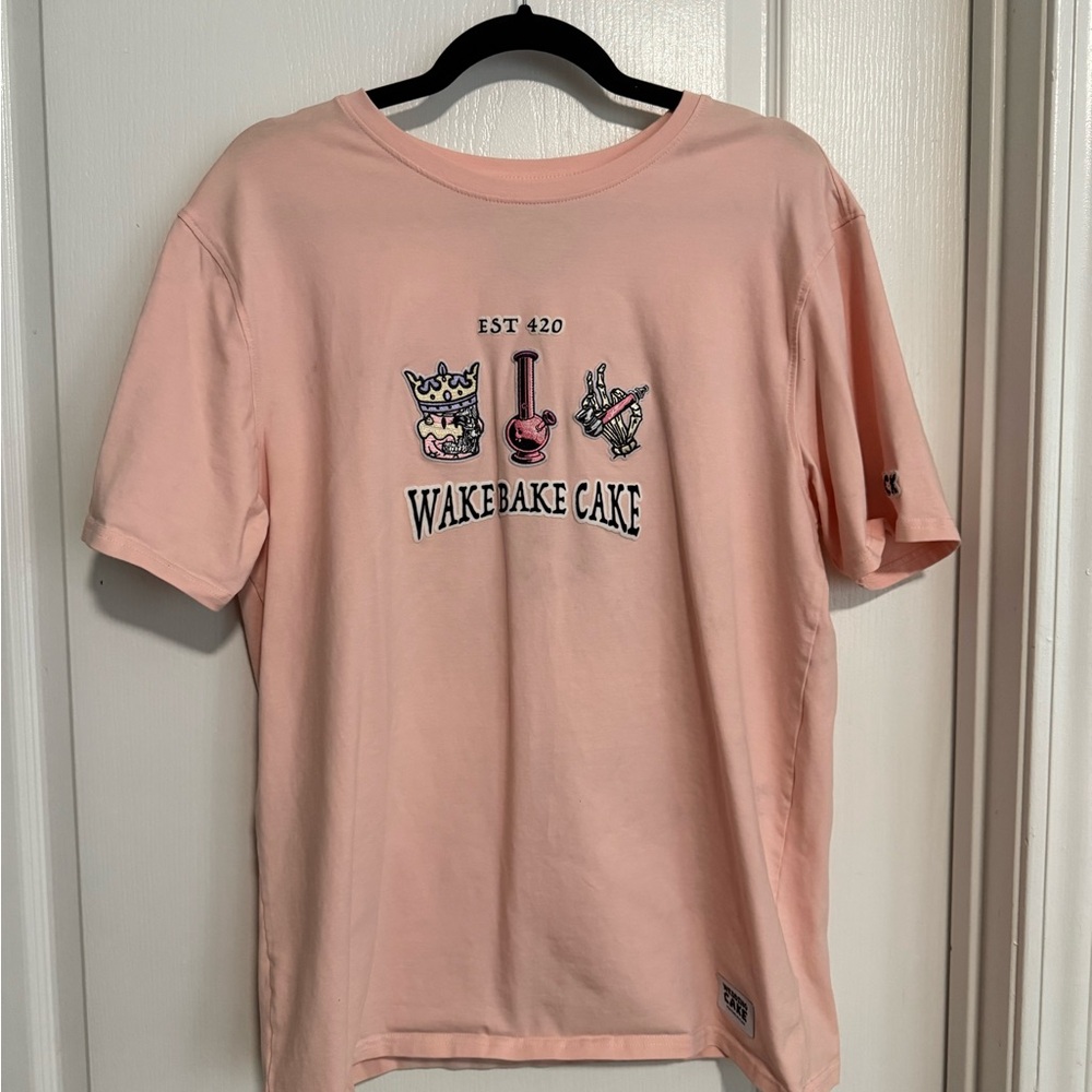 Pink Long Sleeve Tee with Graphic Design